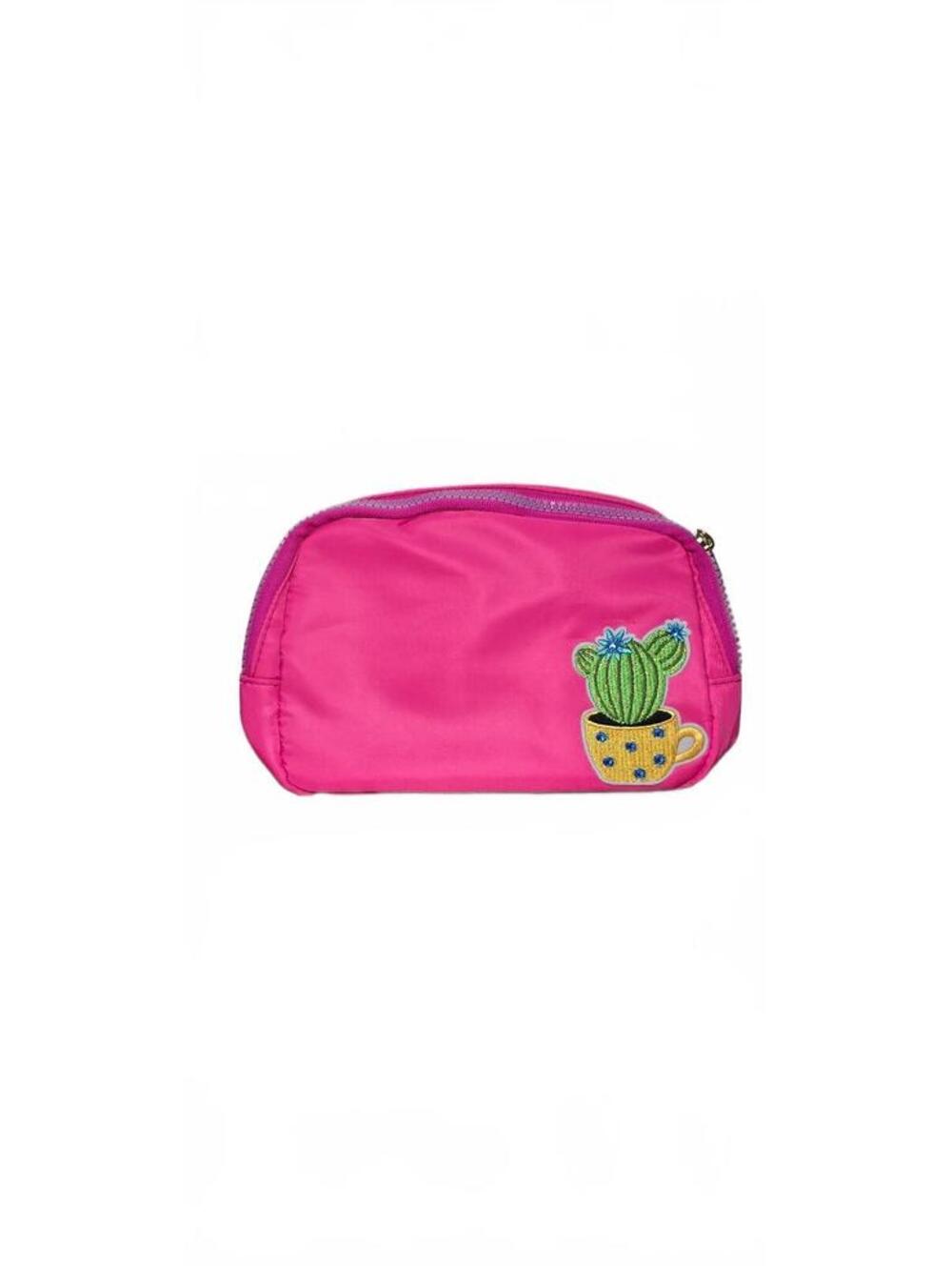 Pink Fanny Pack with Cactus Embroidery